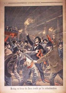 A Meeting in Favour of the Boers Disrupted by Anti-Nationalists, illustration from Le Petit Journal, c.1899 by Oswaldo Tofani
