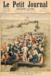 Events in Madagascar The Repatriation of French troops, illustration from Le Petit Journal, 20th January 1896 by Oswaldo Tofani
