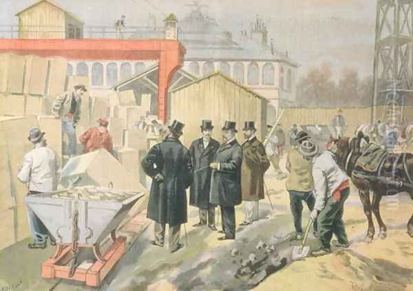 The Prince of Wales 1841-1910 Visiting the Building Site of the 1900 Universal Exhibition, from Le Petit Journal, 20th March 1898 - view 1