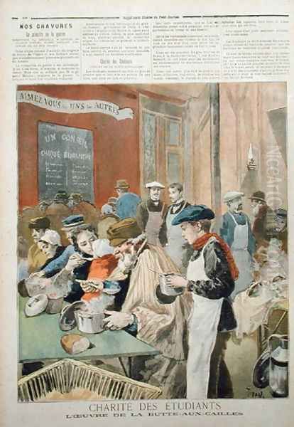 The Charity of the Students The Soup Kitchen at Butte-aux-Cailles, from Le Petit Journal, 5th February 1894 - view 1