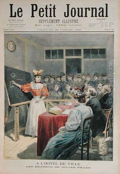 The Examination of Young Girls in the Town Hall, Paris, from Le Petit Journal, 28th July 1895 - view 1