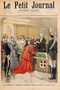 The apostolic nuncio receiving the Red Hat from the President of the French Republic, from Le Petit Journal, 19 July 1896