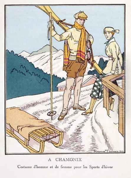 At Chamonix, plate II from Gazette du Bon Ton No. 2, 1912 - view 1