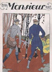 Shooting Trip, front cover, issue 21, Monsieur magazine, pub. September 1921 by Maurice Taquoy