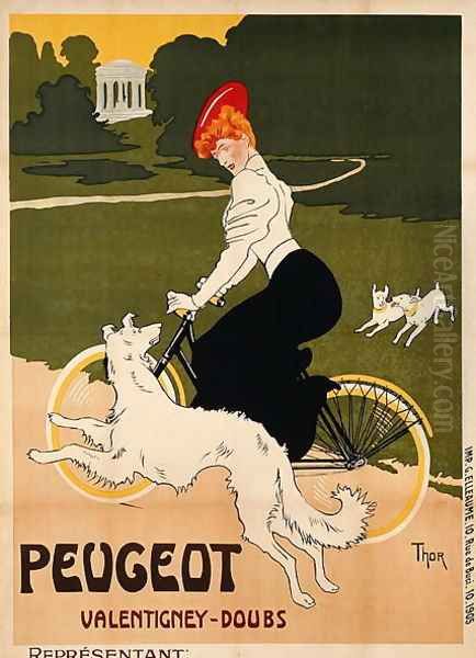 Poster advertising Peugeot bicycles, printed by G. Elleaume, c.1910 - view 1