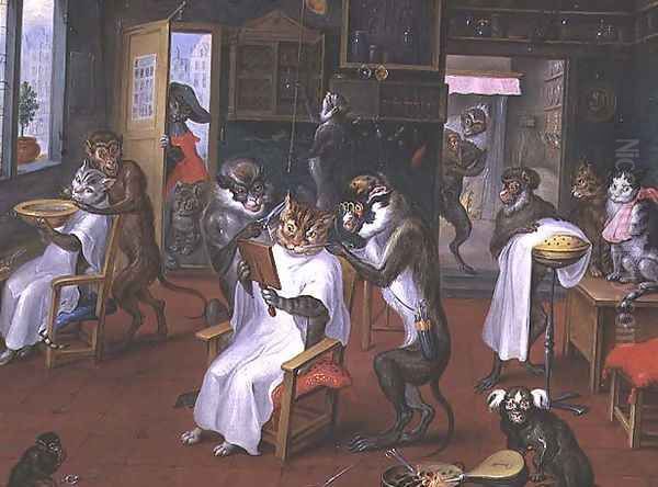 Barbers shop with Monkeys and Cats - view 1