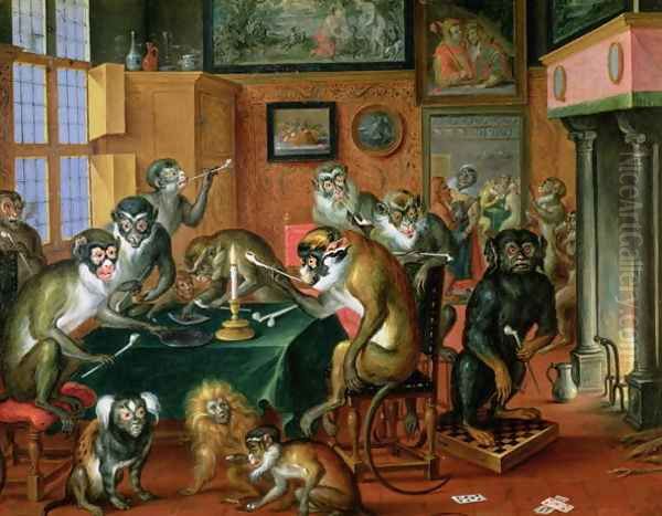 The Smoking Room with Monkeys - view 1