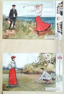 Postcards depicting the game of golf, early 20th century by Lance Thackeray