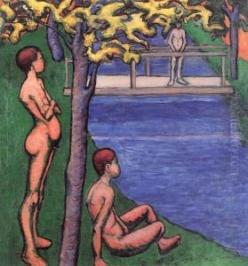 Bathers 1907 by Lajos Tihanyi