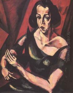 Portrait of a Woman Woman in Green Dress 1921 by Lajos Tihanyi