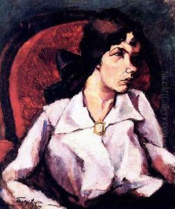 Portrait of a Woman Magda Leopold 1914 by Lajos Tihanyi