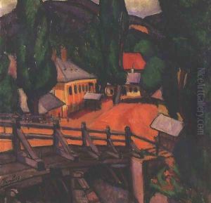 Landscape with Bridge 1909 by Lajos Tihanyi