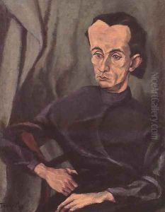 Portrait of Lajos Kassak 1918 by Lajos Tihanyi