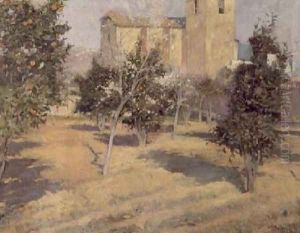 The Priests Garden 1896 by Joaquin Mir Trinxet