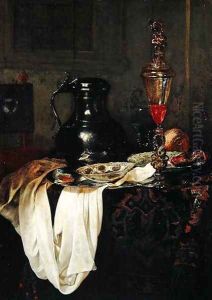 Still Life with Tin Tankard and Goblet with Lid