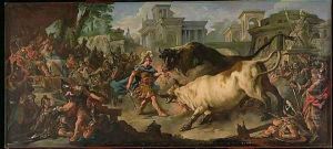 Jason Taming the Bulls of Aeetes, 1742 by Jean Francois de Troy