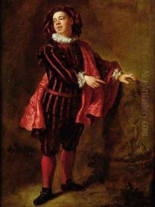 Angelo Constantini 1655-1730 in the Role of Mezzetin, c.1699-1706 by Jean Francois de Troy