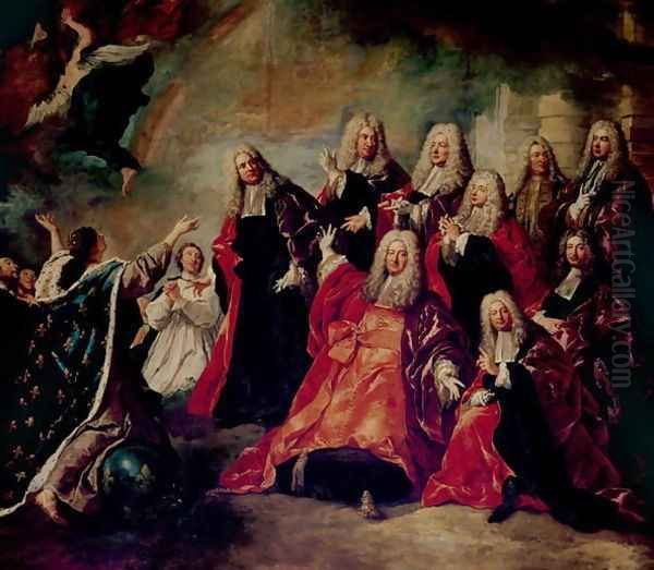 Ex-Voto. The Corps de Ville Demand a Return of Good Weather, detail of the Corps de Ville, 1726 - view 1