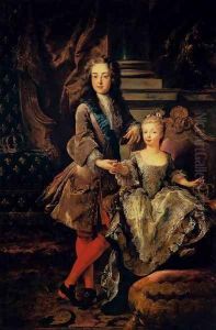 Portrait of Louis XV of France and Maria Anna Victoria of Spain by Jean Francois de Troy
