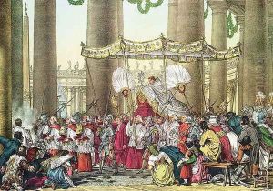 The Papal Procession on the Feast of Corpus Christi, engraved by Francois Alexandre Villain 1798-1884 by Antoine Jean-Baptiste Thomas