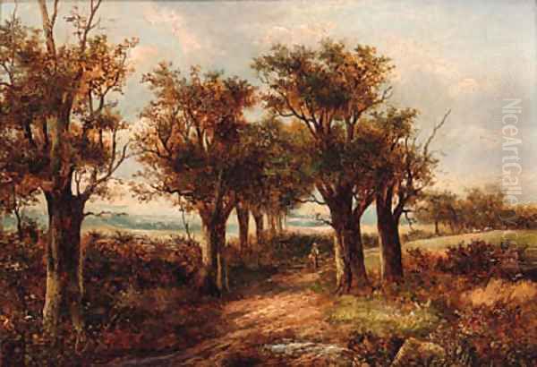 A Figure on a wooded Track - view 1