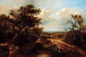 Figures on a country lane