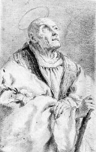 Saint Pietro Orseolo holding a Lily and a Staff by Lorenzo Tiepolo
