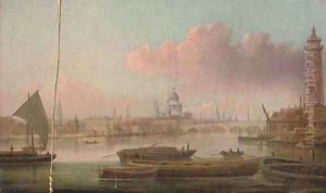 View on the Thames with Blackfriars Bridge and St. Paul's Cathedral beyond View on the Thames with Blackfriars Bridge and St. Paul's Cathedral beyond