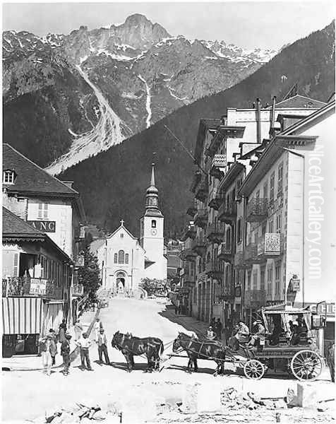 Church and Square at Chamonix, c.1900 - view 1