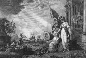 America Guided by Wisdom (after John James Barralet) 1815 by Benjamin Tanner