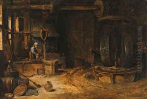 The interior of a mill by David III Teniers
