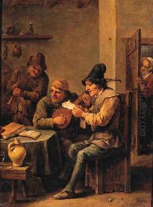 Boors making music in a tavern