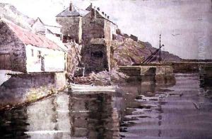 Harbour Entrance, Polperro by William Holt Yates Titcomb