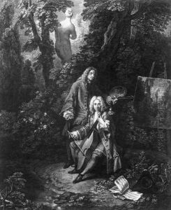 Watteau and his Friend Monsieur de Jullienne 1731 by Nicolas-Henry Tardieu