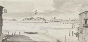 The Venetian Lagoon in winter looking towards the Isola Sant' Elena by Francesco Tironi