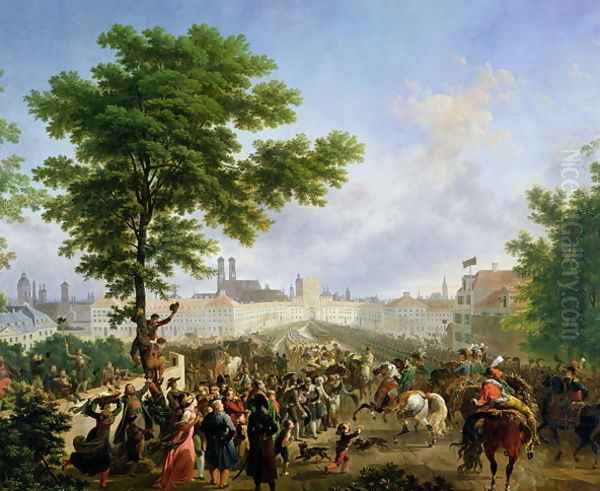 The Entry of Napoleon Bonaparte 1769-1821 and the French Army into Munich, 24th October 1805, 1808 - view 1