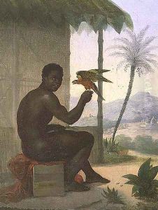 Brazilian negro with Tropical Bird by Nicolas Antoine Taunay