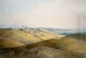 Pough Hill, near Bude, Cornwall by Francis Towne