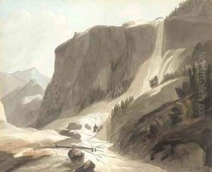 Waterfall between Chiavenna and Mount Splutgen, Switzerland by Francis Towne