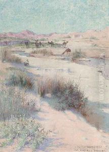 The camel master resting in the shade by Charles James Theriat