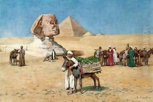 A vegetable seller before the Sphinx, Egypt by Enrico Tarenghi