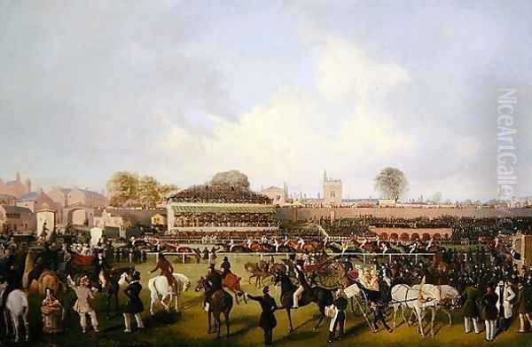 Lord Westminsters Cardinal Puff, with Sam Darling Up, Winning the Tradesmans Plate, Chester, c.1839 - view 1