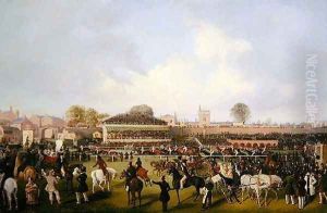 Lord Westminsters Cardinal Puff, with Sam Darling Up, Winning the Tradesmans Plate, Chester, c.1839 by William Tasker
