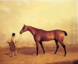 Emilius, Winner of the 1832 Derby, held by a Groom at Doncaster Emilius, Winner of the 1832 Derby, held by a Groom at Doncaster