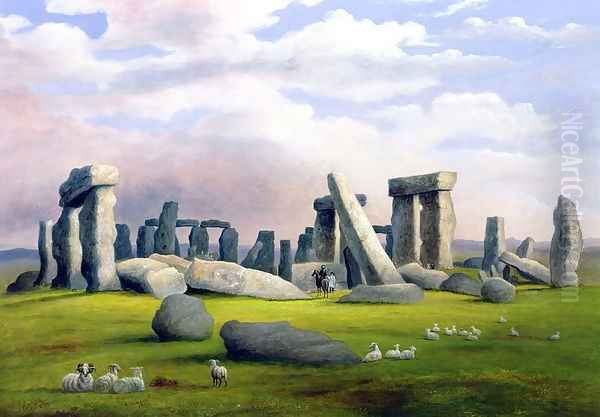 Sheep Grazing, Stonehenge, Wiltshire - view 1