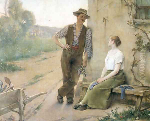 Peasant Couple in Farmyard - view 1