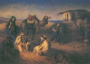 Bedouins Resting Near Deserted...