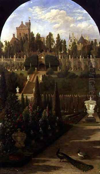 Drummond Castle, Perthshire, seen from the Gardens, 1847 - view 1