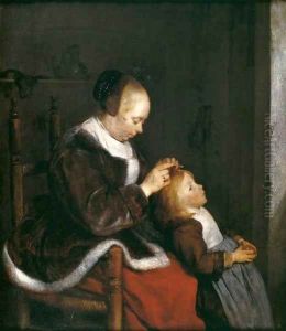 Mother Combing the Hair of Her Child by Gerard Terborch