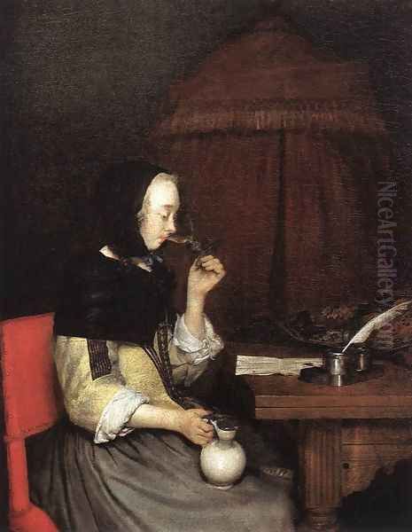 Woman Drinking Wine - view 1